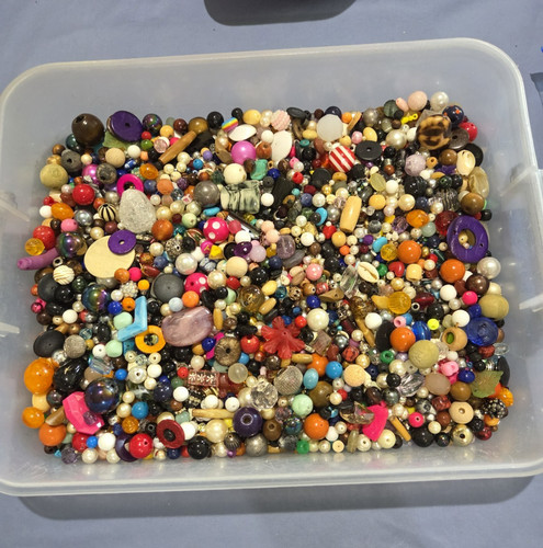 3lb Mixed Soup Lot of Loose Beads for Upcycle, Crafting and Jewelry Making #31