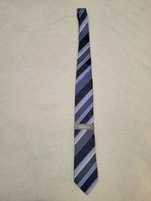 NEW Kenneth Cole Reaction Men's 100 Silk Neck Tie Blues/Silver Retails For 55