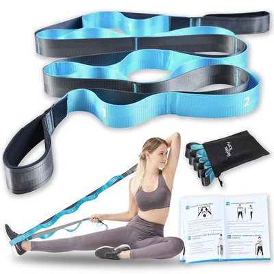 Relax Tony Yoga Stretching Strap | 12 Loops Non-Elastic Blue 