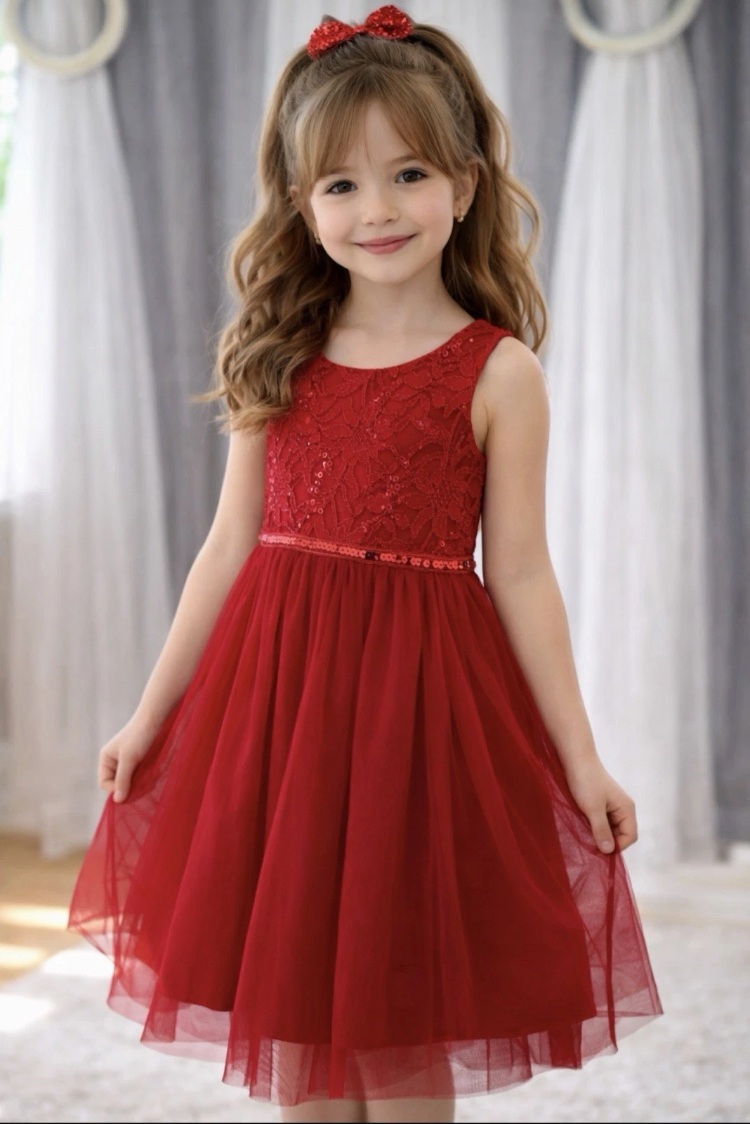 Beautiful red party dress size 6x