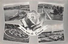 SUISSE GENEVE JET D EAU ET HORLOGE FLEURIE