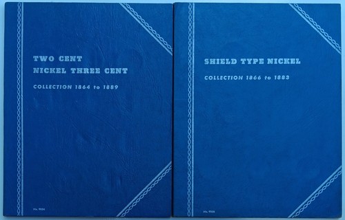 2nd Ed. Whitman Folder Album Lot Of 2: Two Cent & Three Cent, Shield Type Nickel