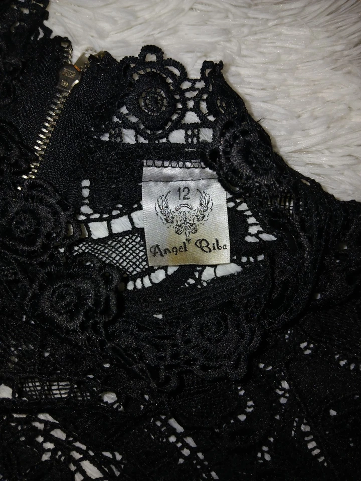 Черный кружевной молнии куртка и юбка - Изображение 4 из 4