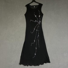 Glamor Angel Dress Womens 1X Black Sequin Floral Maxi Lined Formal Evening Gown