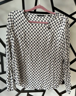 Marc O’Polo Bluse, Blusenshirt,,Gr.36, NEU,weiß mit geometr.Muster in schwarz/bl - Bild 1 von 3