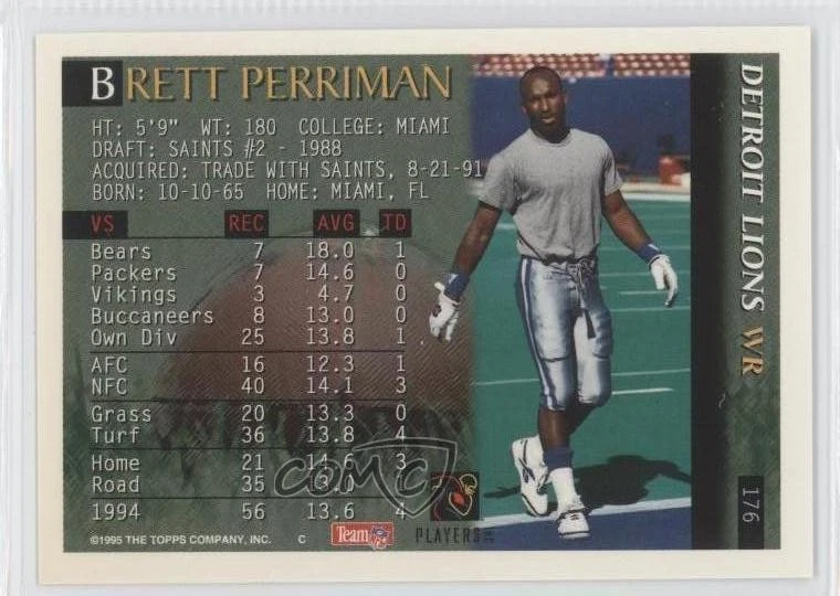 1995 Bowman Brett Perriman #176 - Image 2 of 2
