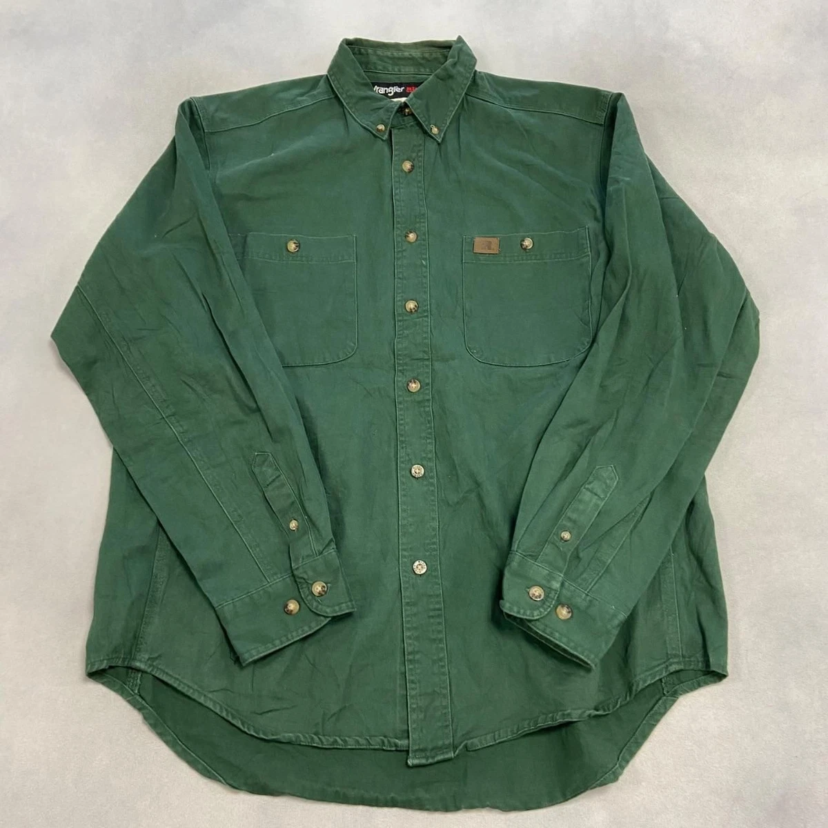 Wrangler Western Shirt Camicia Uomo, Verde Bistrot, Taglia L, 100% Cotone, Vestibilità Regolare