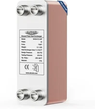 ALORAIR 40 Plate 4"x12" Brazed Plate Heat Exchanger, 1" MPT Ports, 316L St.Steel