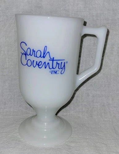 Vintage Sarah Coventry White Milk Glass Petestal Mug Cup W Handle