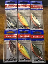 Rat-L-Trap  1/2 oz  Lot Of 6 Bill Lewis MT Fishing Lures Lipless crankbait
