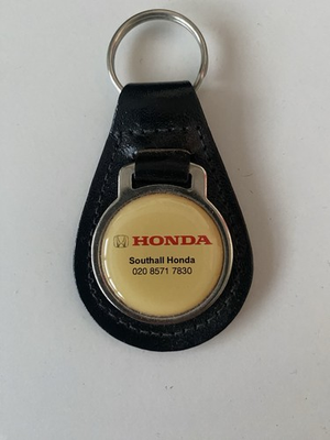 #ad #ad Honda Car Dealership Keyring Old Vintage Leather amp; Metal detail Johnsons Honda GBP 14.81