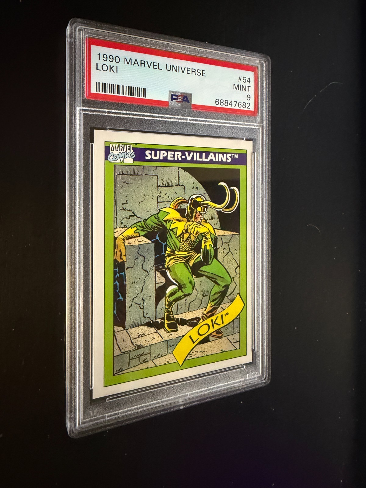 1990 Impel Marvel Universe - #54 Loki Super-Villains Card - PSA 9