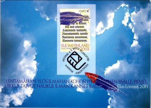 Finland FDC 2002 200th Anniv Birth Of Elias Lönnrot - Helsinki PPC - J28023