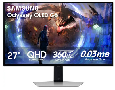 Samsung Odyssey G6 OLED 27'' QHD 360Hz 0.03ms FreeSync HDR Gaming Monitor