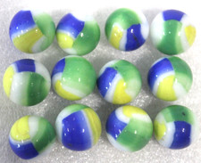 Vintage Marble King Tri-Color Rainbow Lot of 12  Near-Mint Condition