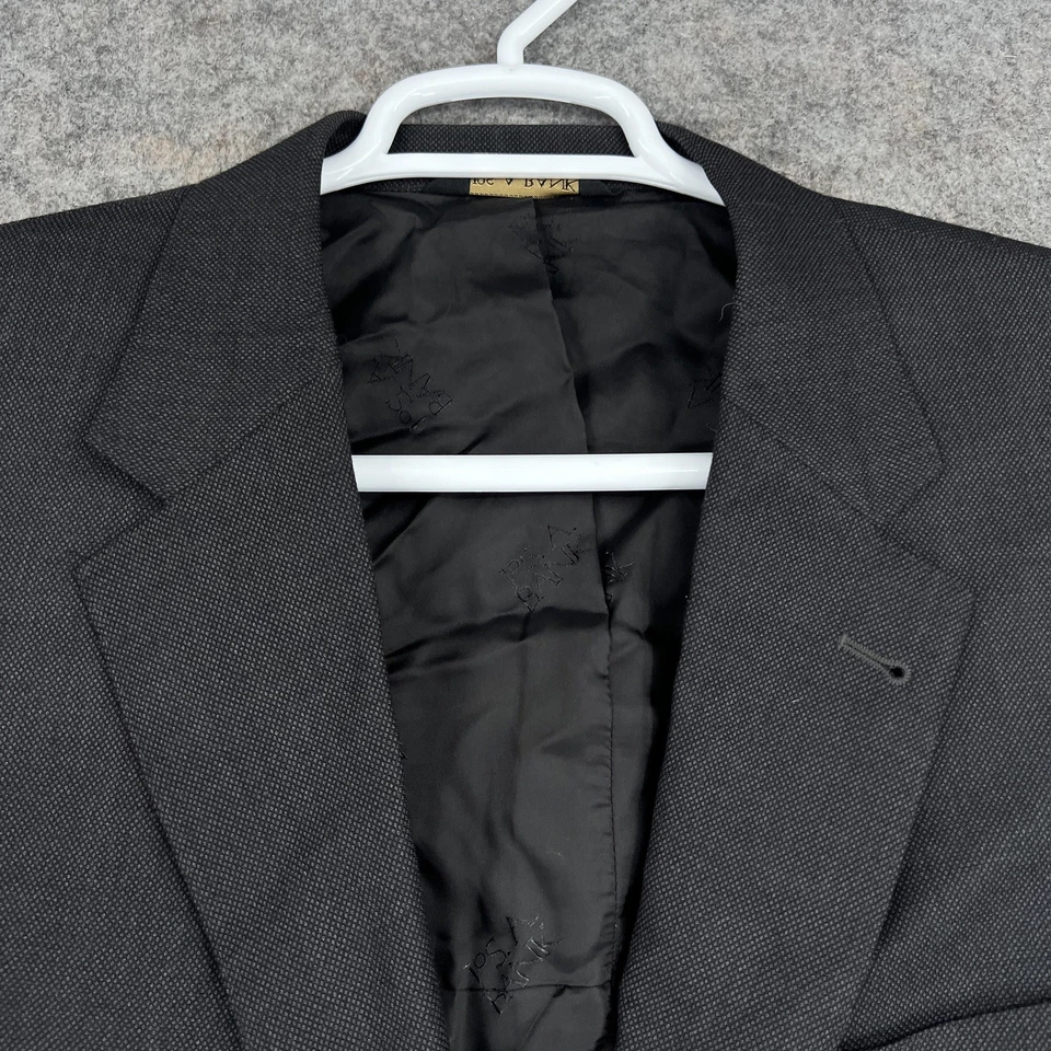 Jos. A. Blazer Bank Signature dorado para hombre 44R negro lana ojo de pájaro forrado con dos botones Foto 2 de 4