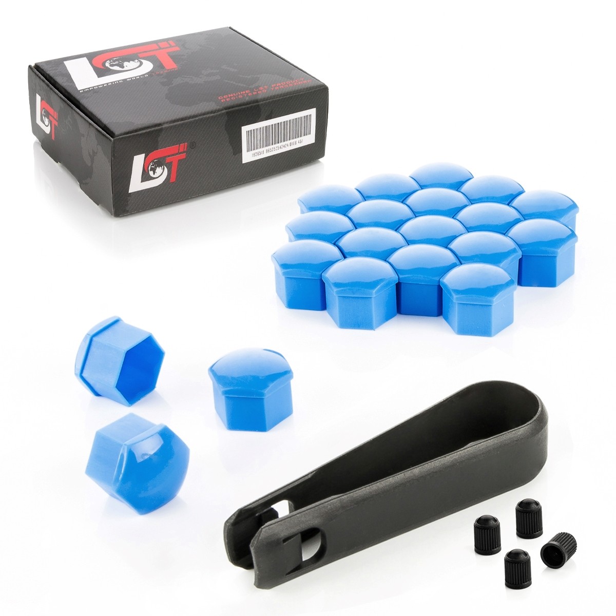20x Wheel screw caps Shrouds Wheel nuts Set 0 21/32in blue for MITSUBISHI