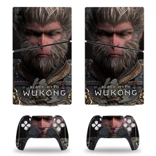 Console Decal Skin WU KONG Vinyl Sticker Compatible with PS5 Slim Disk Control