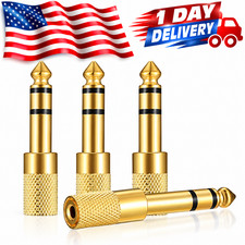 4 Pcs 6.35mm 1/4 inch Male to 3.5mm 1/8 inch Female Stereo Headphone Adapter