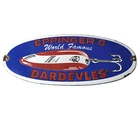 Vintage Eppinger's Dardevles Sign - Fishing Lures Porcelain Gas Pump Sign
