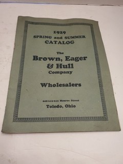 Rare 1929 Brown Eager & Hull Wholesale Catalog Toys Sports Housewares Toledo Oh