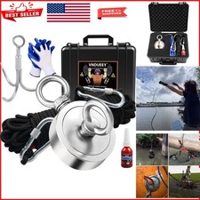Durable 1000 LBS Fishing Magnet Kit - Complete with Grappling Hook & Case