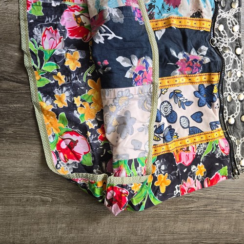 Zand Amsterdam Snap Reversible Wrap Skirt Adjustable One Size Patchwork Grunge - Picture 5 of 18