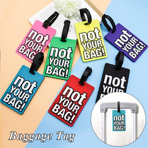 Étiquette à Bagages Personnalisée En Bois – Tim's TagWorks 'Not Your Bag!' (Neuf)
