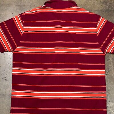 Y2K Machine Polo Shirt Men XL Short Sleeve Striped Red Y2K Machine Polo Shirt Men XL Short Sleeve Striped Red
