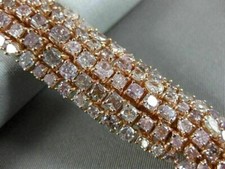 ESTATE LARGE 24.90CT PINK DIAMOND 18KT ROSE GOLD 3D MULTI ROW TENNIS BRACELET