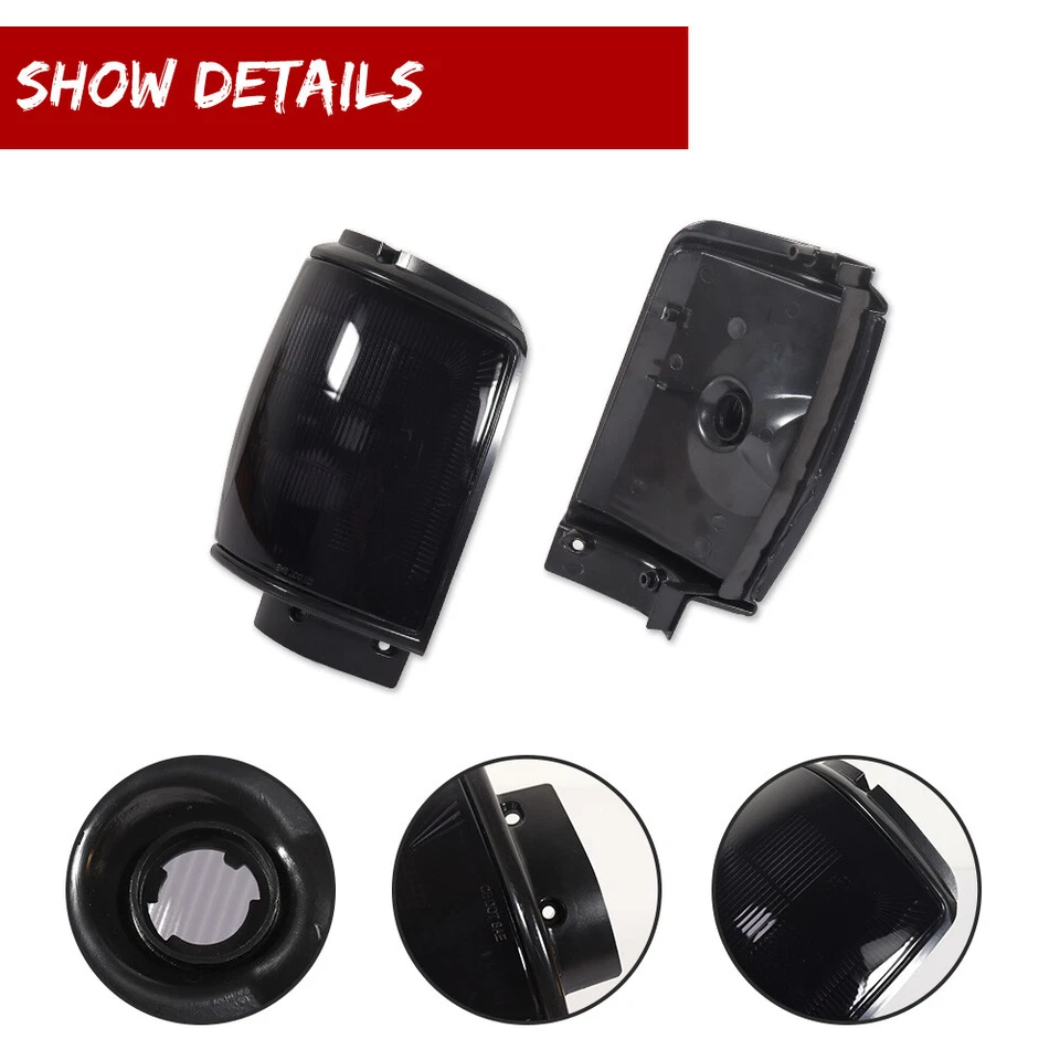 Luces de esquina marcadoras laterales delanteras con lente de humo para camioneta Toyota 1984-1986 y 4Runner Foto 3 de 4