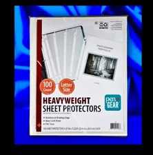 100ct Heavyweight Sheet Protectors LETTER SIZED, Won’t Lift Print,  PVC-free