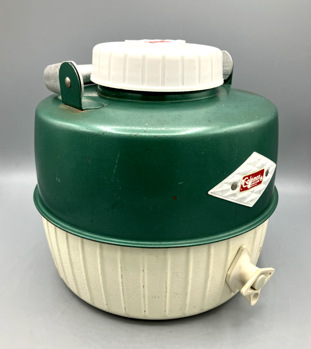 Vintage Coleman Green & White Insulated Water Cooler 1 Vintage Coleman Green & White Insulated Water Cooler 1