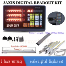 3 Axis Digital Readout Linear Glass Scale TTL DRO Display Kit 5um Milling Lathe
