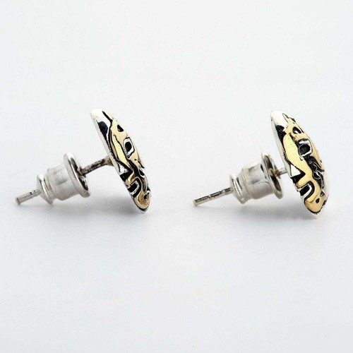 Sterling Silver Lucha Libre Mask Stud Earrings - Picture 5 of 8
