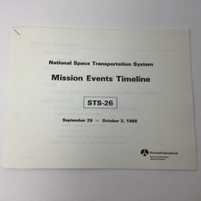 vintage NASA Discovery STS-26 Mission Event Timeline Guide 1988