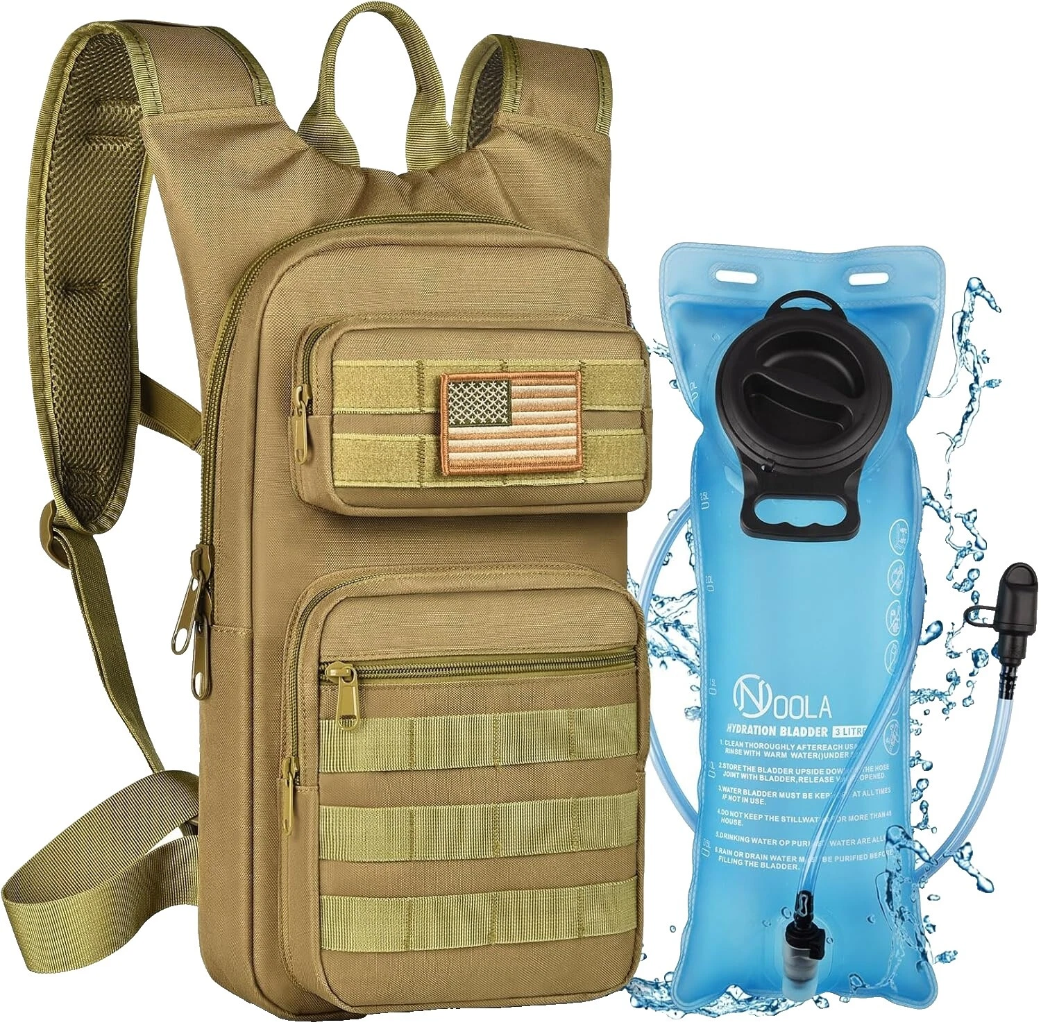 Nylon marrón paquetes de hidratación para Senderismo