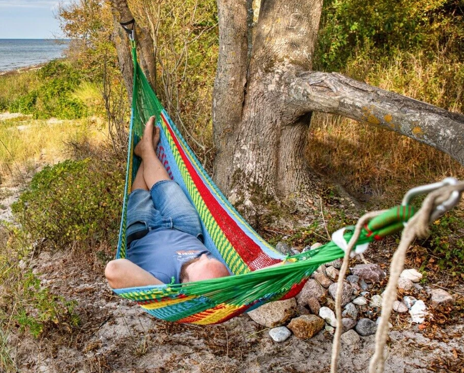 Hängematte Mikko bunt, robuste Handarbeit Mexiko, fair trade, extra stabil - Bild 3 von 4