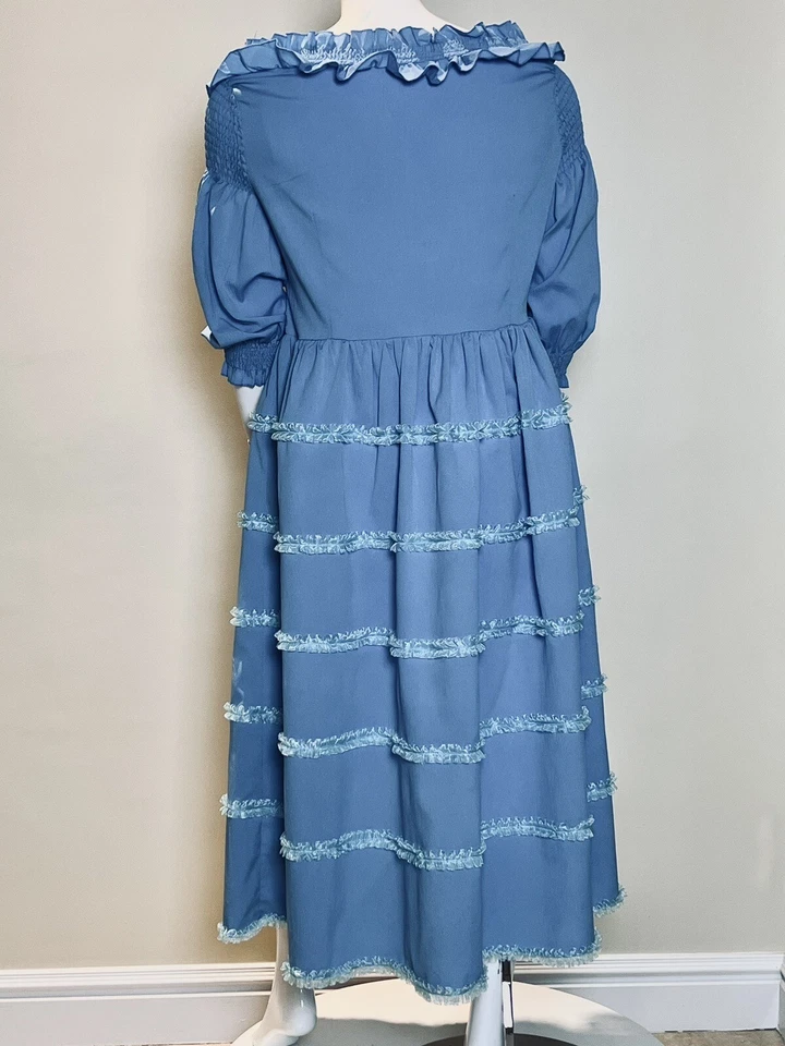 Mujer La Sirenita Ariel Disfraz Juegos con disfraces Vestido Azul con Volantes Talla 2XL (5) Foto 3 de 4