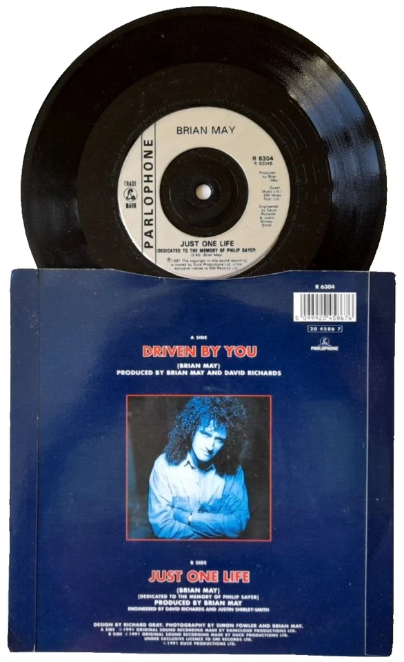 NM/EX Brian May (Queen) - Driven By You 7" Vinyl 45 EP 1991 - Image 2 of 2