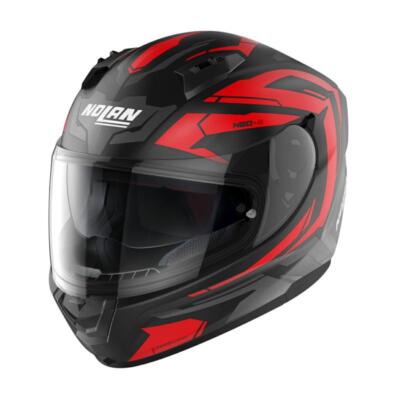Nolan N60-6 Matt Black/Red Full Face Motorcycle Helmet Size S , M