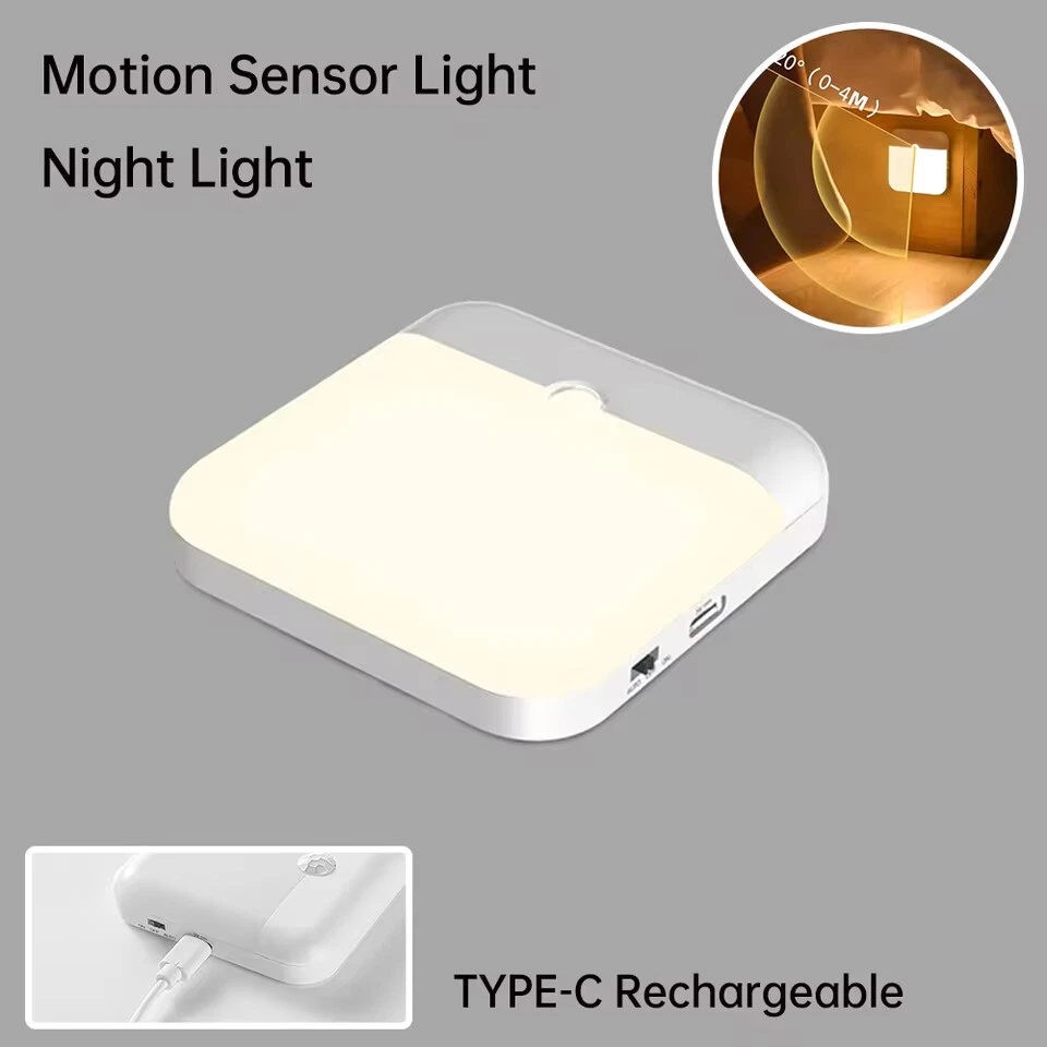 Luz LED Sensor de Movimiento Recargable USB Tipo-C Armario | Cocina 3000K/6000K