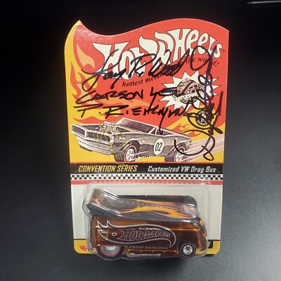 Hot Wheels Convention RLC Customized VW Drag Bus SIGNED Phil Riehlman Wood Lev