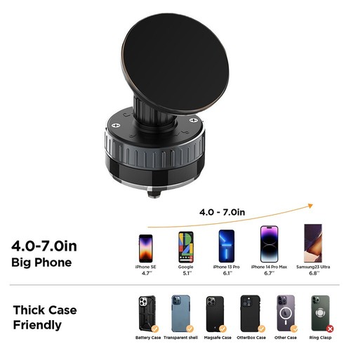 Vacuum Suction Magnetic Phone Holder Car Phone Mount Stand Rotatable for iPhone - Picture 6 of 14
