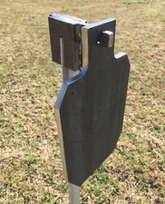 Interlocking 3/8" AR500 7"x12" IDPA/IPSC Steel Shooting Target w/ T-Post Hook