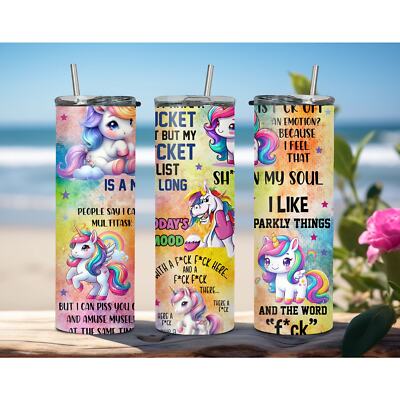 Einhorn Cartoon Design 20 Unzen Edelstahl Thermo Heiß Kalt Becher Strohhalm