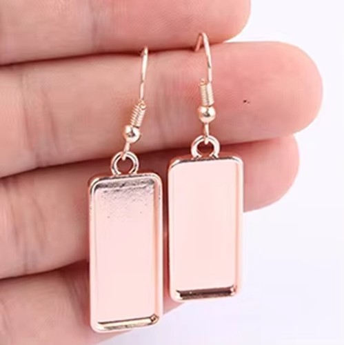 Rectangle Cabochon Earring Base Blank Setting Bezel Tray Findings Jewellery UK - Picture 11 of 13