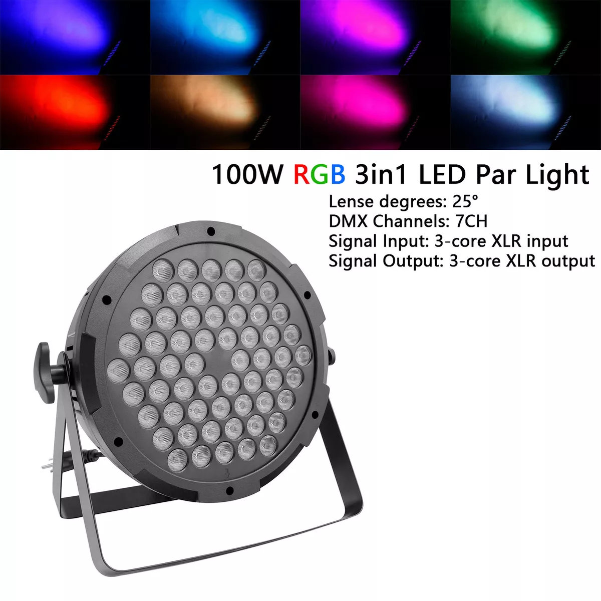 100W RGB LED Par Light DMX Stage DJ PAR 64 Lighting Party Par Can