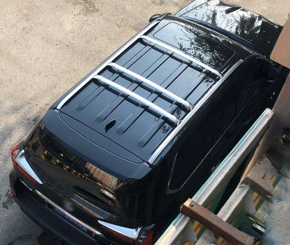 Barra transversal transversal de 2 piezas portaequipajes de techo compatible con Lexus LX570 2016-2023 Foto 4 de 4