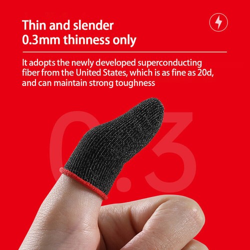 1 Pair PUBG Gaming Finger Gloves Mobile Screen Game Controller Sweatproof Sleeve - Picture 5 of 17